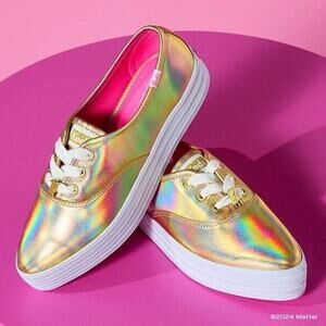 Keds x Barbie Point Metallic Leather Platform Sneaker